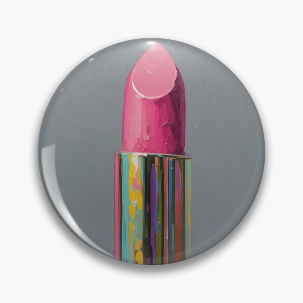 Item preview, Iridescent Chrome Lipstick with Pink Bow | Glam Oil Painting Art designed and sold by Sweetchaos73.