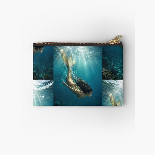 Item preview, Golden Mermaid Swimming Underwater designed and sold by Bhaskar Digital Art.