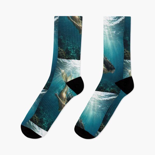 Item preview, Golden Mermaid Swimming Underwater designed and sold by Bhaskar Digital Art.