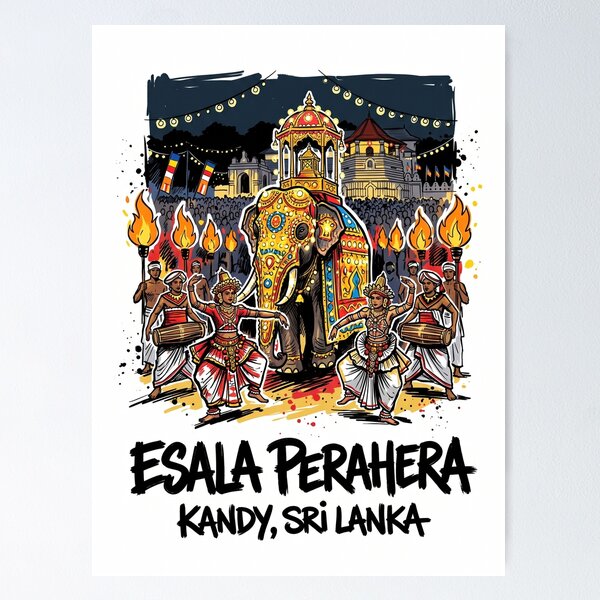 Item preview, Kandy Esala Perahera Elephant Festival Sri Lanka designed and sold by Merch by Das Design Studio.