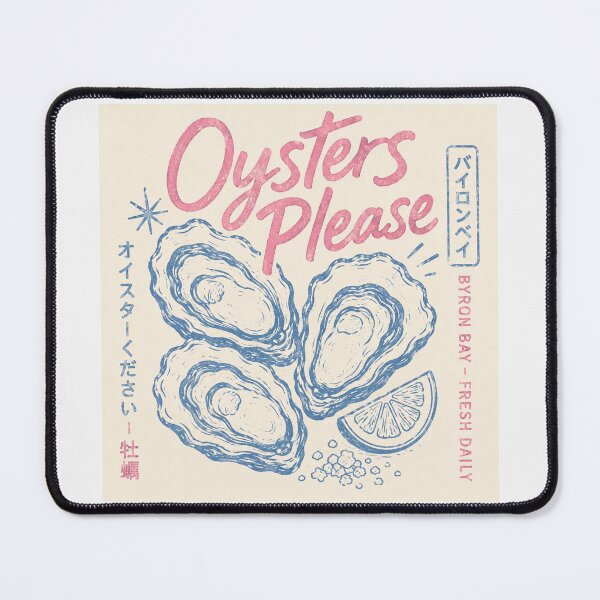 Item preview, Oysters Please Byron Bay Fresh Daily Aussie Oyster Bar Retro Stamp designed and sold by Yellowriversss.