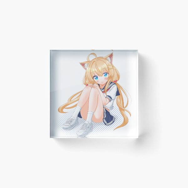 Item preview, Sitting Blonde Nekomimi Sailor Girl designed and sold by mecomo shop.