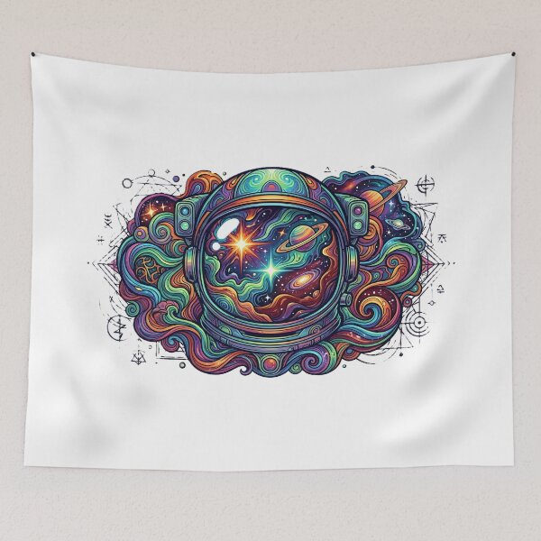 Item preview, Psychedelic Cosmic Astronaut Galaxy Nebula Space Art designed and sold by Pyt27.