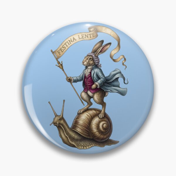 Item preview, Festina Lente Rabbit Riding a Snail Vintage Art designed and sold by Bhaskar Digital Art.