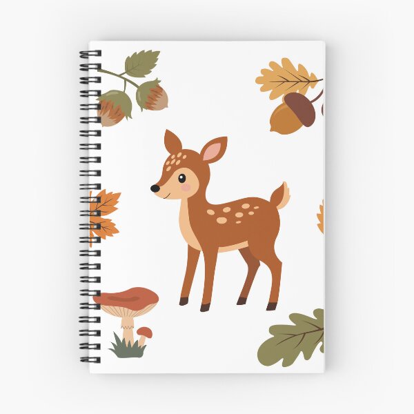 Item preview, Cute Baby Deer Autumn Forest Acorns and Leaves Vector Sticker Pack designed and sold by ElenMart.