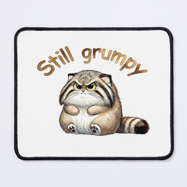 Item preview, Cute Grumpy Pallas Cat Watercolor Art — Still Grumpy designed and sold by PawtopiaArt.