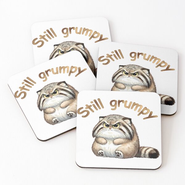 Item preview, Cute Grumpy Pallas Cat Watercolor Art — Still Grumpy designed and sold by PawtopiaArt.