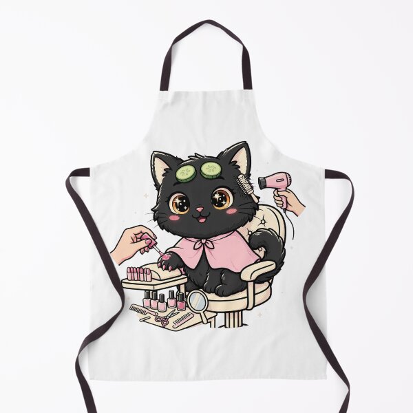 Item preview, Cute Black Cat Spa Day - Self Care Salon Illustration designed and sold by Ala'Salem| Cute Characters, Real Moods.