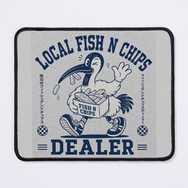 Item preview, Local Fish N Chips Dealer Bin Chicken Fish N Chips Mascot Retro Varsity designed and sold by Yellowriversss.