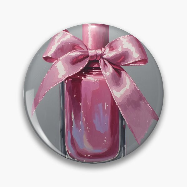 Item preview, Pink Nail Polish Bottle with Satin Bow | Glam Oil Painting Art designed and sold by Sweetchaos73.