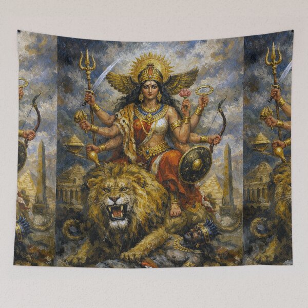 Item preview, Goddess Durga Painting – Hindu Mythology and Divine Strength designed and sold by GalleryKauffeld.