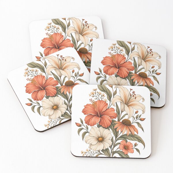 Item preview, Terracotta Lily Bouquet – Line Art Botanical Illustration designed and sold by @SHINTOSARTSTORE.