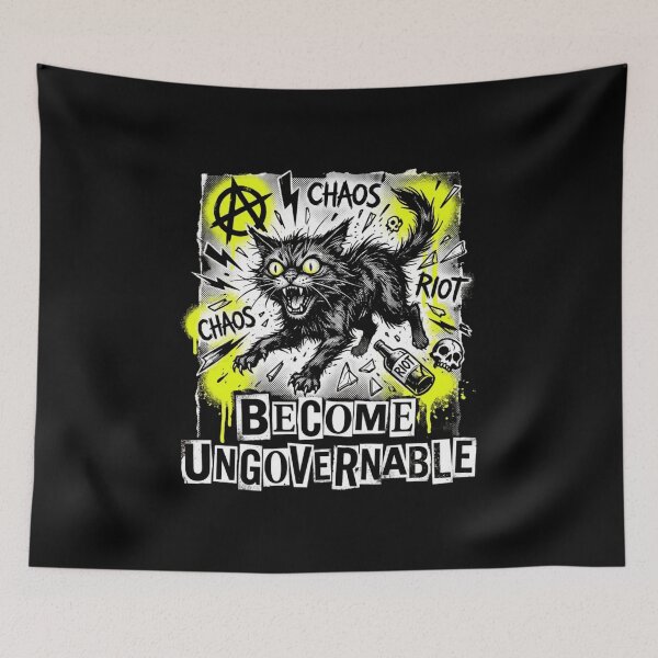 Item preview, Become Ungovernable Funny Rebel Cat Meme Sarcastic Cute T-Shirt designed and sold by HappyHarmony40.