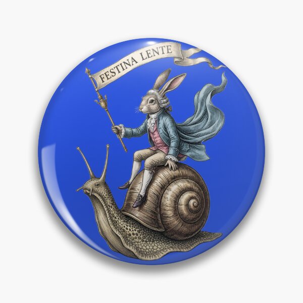 Item preview, Festina Lente Rabbit Riding a Snail Vintage Art designed and sold by Bhaskar Digital Art.