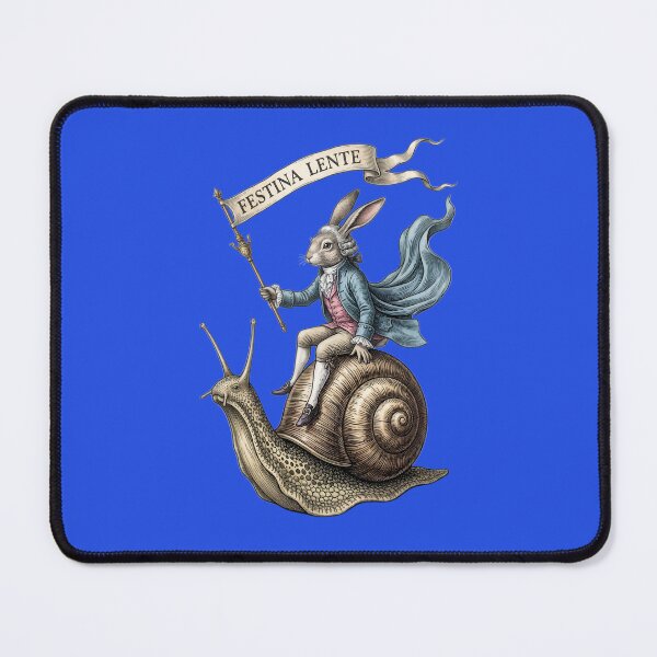 Item preview, Festina Lente Rabbit Riding a Snail Vintage Art designed and sold by Bhaskar Digital Art.