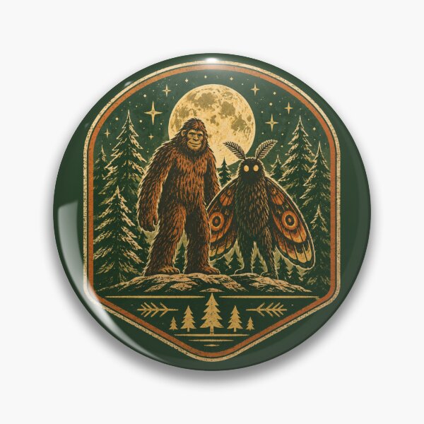 Item preview, Cryptid Hunter Vintage Field Guide Bigfoot Mothman Badge Tee designed and sold by Fanverse Merchandise.