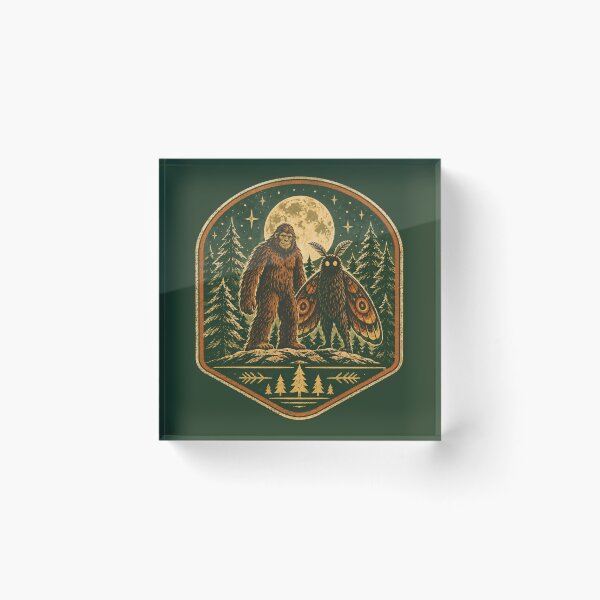 Item preview, Cryptid Hunter Vintage Field Guide Bigfoot Mothman Badge Tee designed and sold by Fanverse Merchandise.