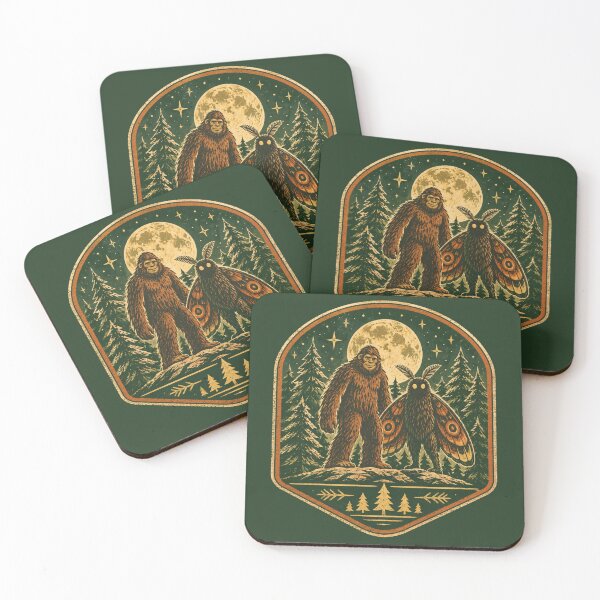 Item preview, Cryptid Hunter Vintage Field Guide Bigfoot Mothman Badge Tee designed and sold by Fanverse Merchandise.