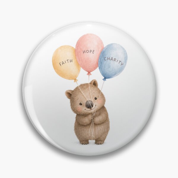 Item preview, Cute Wombat with Balloons designed and sold by Birdsong Blessings.