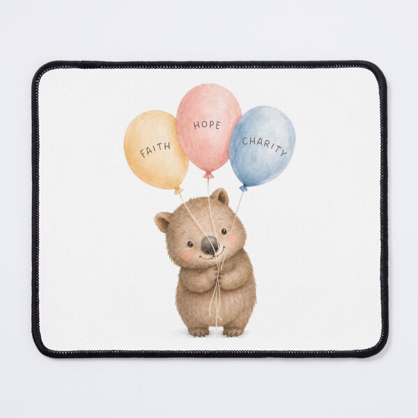 Item preview, Cute Wombat with Balloons designed and sold by Birdsong Blessings.