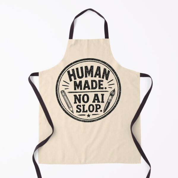 Item preview, Human Made No AI Slop Artisan Stamp Graphic Tee designed and sold by Fanverse Merchandise.