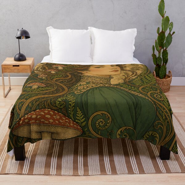 Item preview, Belle Epoque Woman Toadstool Fern Panel designed and sold by kuradoshanon.