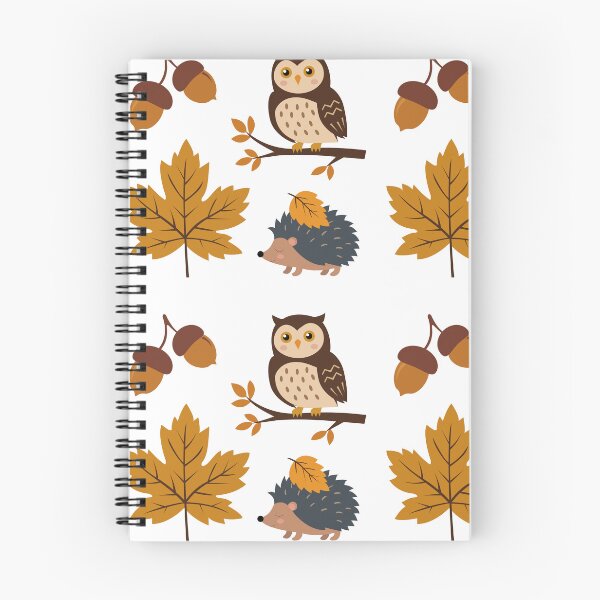 Item preview, Cute Autumn Forest Owl Hedgehog Acorns and Leaves Vector Sticker Pack designed and sold by ElenMart.