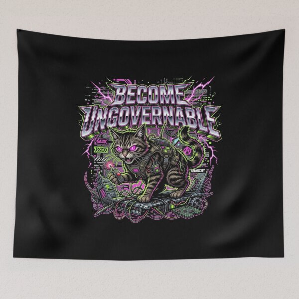 Item preview, Become Ungovernable Funny Rebel Cat Meme Sarcastic Cute T-Shirt designed and sold by HappyHarmony40.
