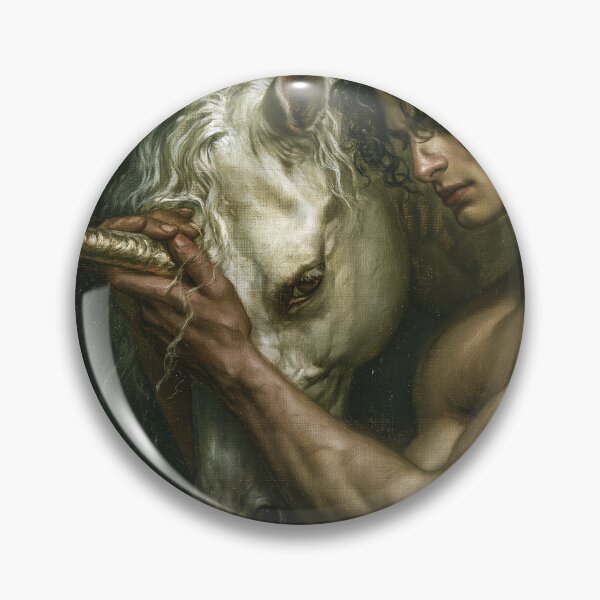Item preview, Unicorn Tamer — Mythic Realism Portrait designed and sold by JaimeLikes.