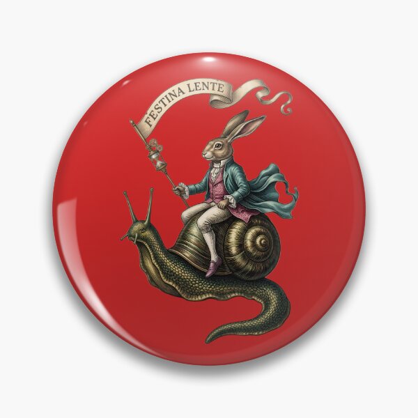 Item preview, Festina Lente Rabbit Riding a Snail Vintage Art designed and sold by Bhaskar Digital Art.
