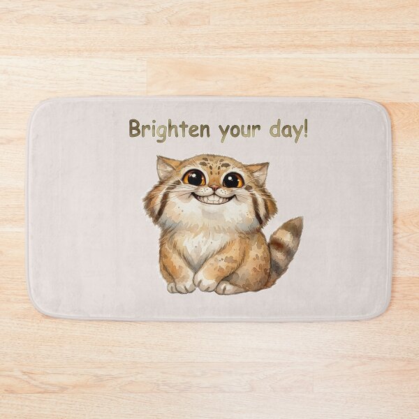 Item preview, Cute Happy Pallas Cat Brighten Your Day Watercolor designed and sold by PawtopiaArt.