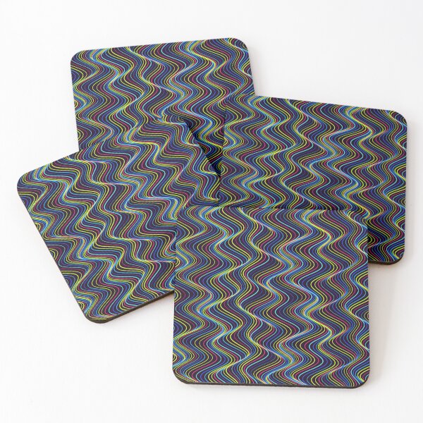 Item preview, Abstract Neon Multicolor Vertical Wavy Pattern designed and sold by GraphyLab.