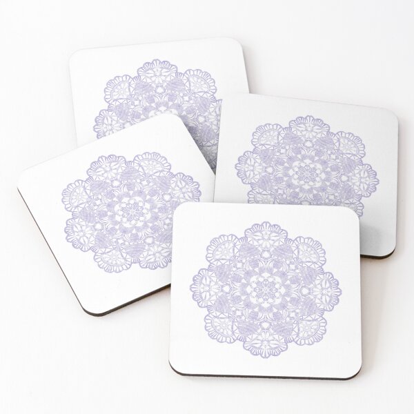 Item preview, Watercolor Round Lace Doily with Delicate Vintage Floral Pattern designed and sold by Sagi Jane Art.