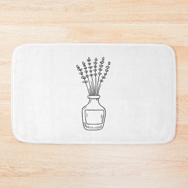 Item preview, Doodle illustration of a vase with dried lavender stems designed and sold by rasagamastore.