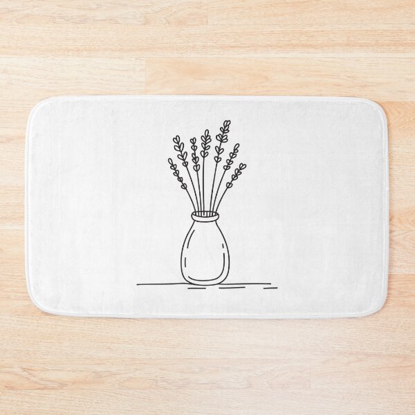 Item preview, Doodle illustration of a vase holding dried lavender stems designed and sold by rasagamastore.