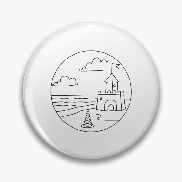 Item preview, Doodle illustration of a vast beach with a sandcastle designed and sold by rasagamastore.