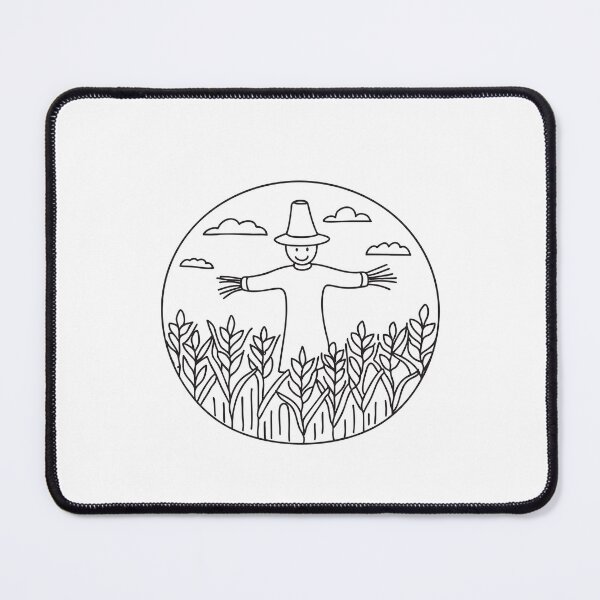 Item preview, Doodle illustration of a vast cornfield with a scarecrow designed and sold by rasagamastore.