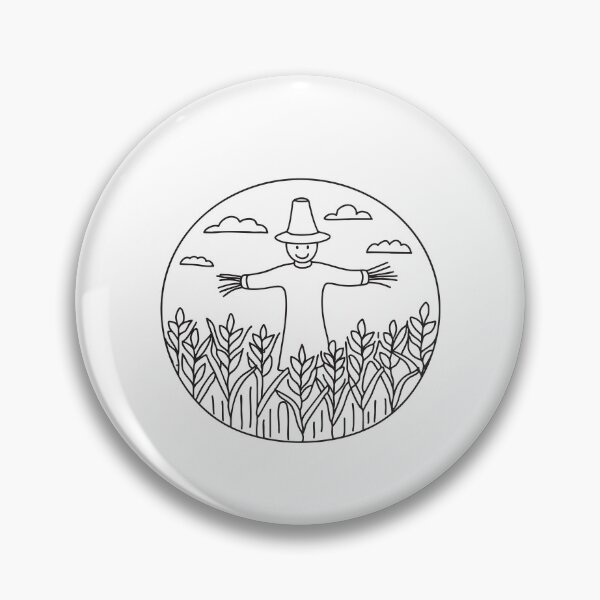 Item preview, Doodle illustration of a vast cornfield with a scarecrow designed and sold by rasagamastore.