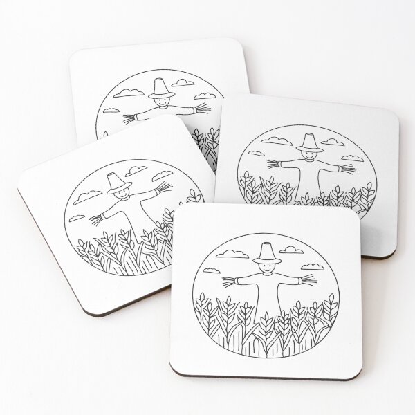 Item preview, Doodle illustration of a vast cornfield with a scarecrow designed and sold by rasagamastore.