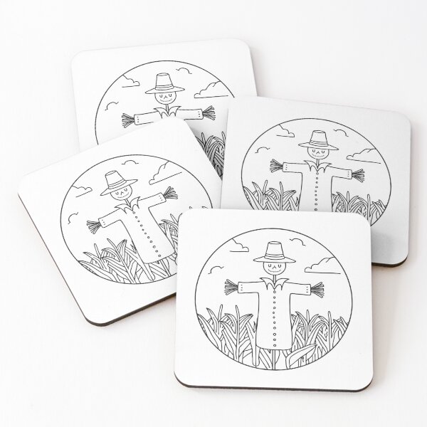 Item preview, Doodle illustration of a large cornfield with a scarecrow designed and sold by rasagamastore.