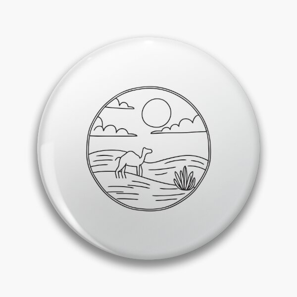 Item preview, Doodle illustration of a vast desert with a lone camel designed and sold by rasagamastore.