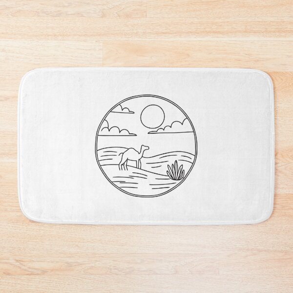 Item preview, Doodle illustration of a vast desert with a lone camel designed and sold by rasagamastore.