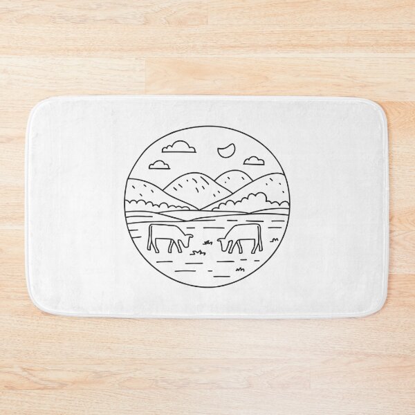 Item preview, Doodle illustration of a vast field with grazing cows designed and sold by rasagamastore.
