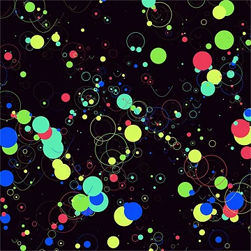 Artwork thumbnail, Abstract Neon Multicolor Geometric Circles Pattern by GraphyLab