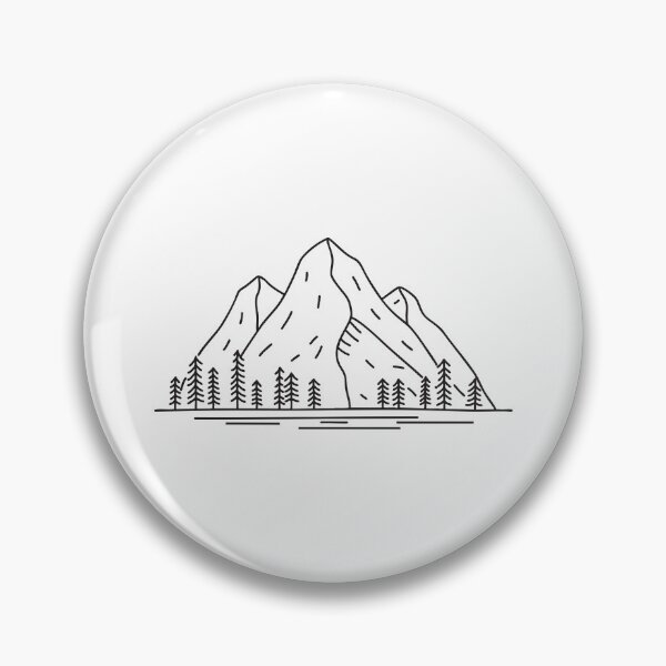 Item preview, Doodle illustration of a vast mountain range with pine trees designed and sold by rasagamastore.