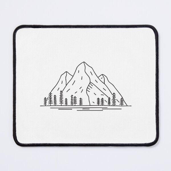 Item preview, Doodle illustration of a vast mountain range with pine trees designed and sold by rasagamastore.