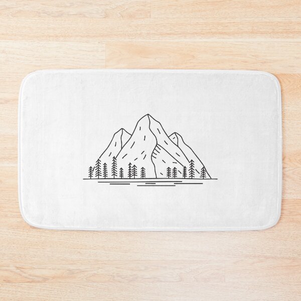 Item preview, Doodle illustration of a vast mountain range with pine trees designed and sold by rasagamastore.