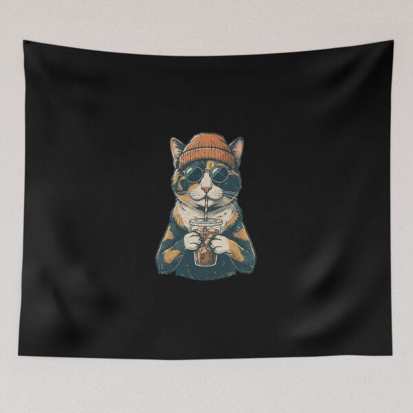 Item preview, Cool Cat with Coffee designed and sold by dudelinart.
