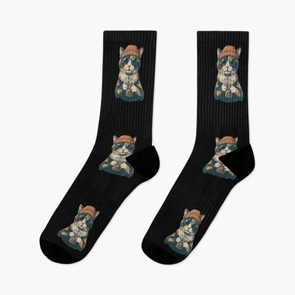 Item preview, Cool Cat with Coffee designed and sold by dudelinart.