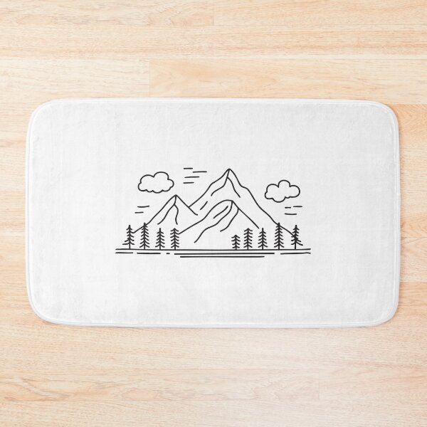 Item preview, Doodle illustration of a wide mountain range with pine trees designed and sold by rasagamastore.
